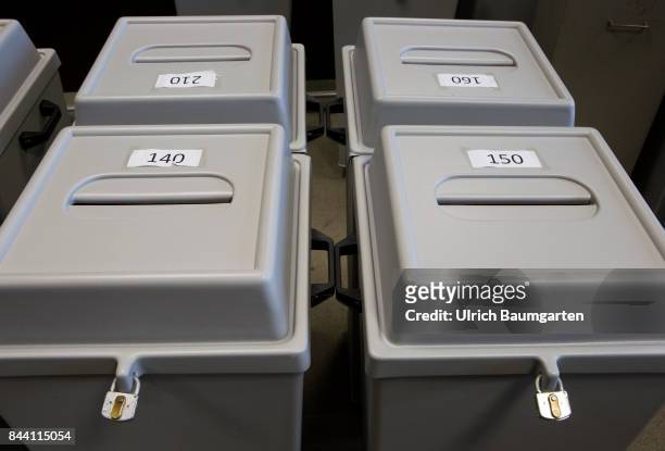 Federal election 2017. Ready for election day. Provision of the ballot boxes. Symbol photo on the topic election, elect, ballot boxes, etc.