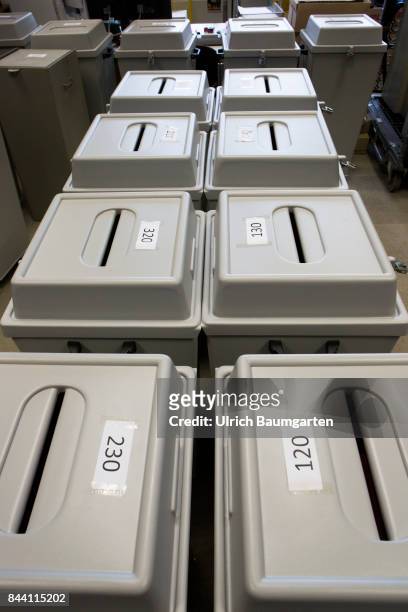 Federal election 2017. Ready for election day. Provision of the ballot boxes. Symbol photo on the topic election, elect, ballot boxes, etc.