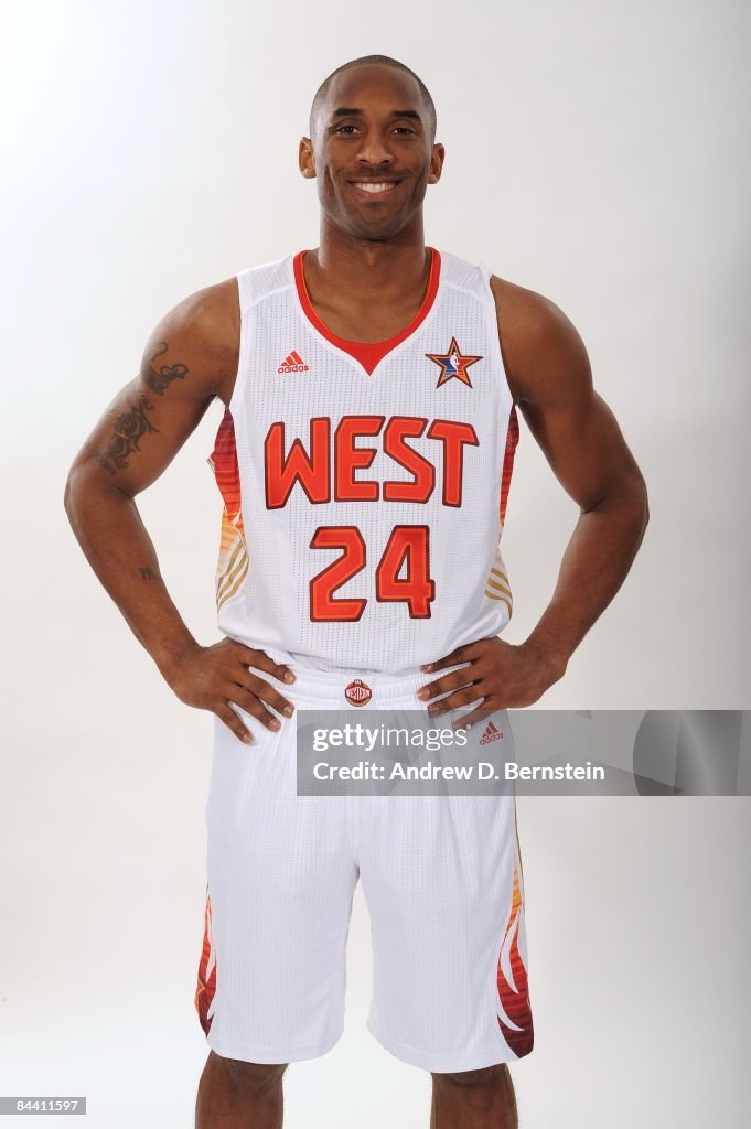 Kobe Bryant of the Los Angeles Lakers poses in his 2009 All Star News  Photo - Getty Images