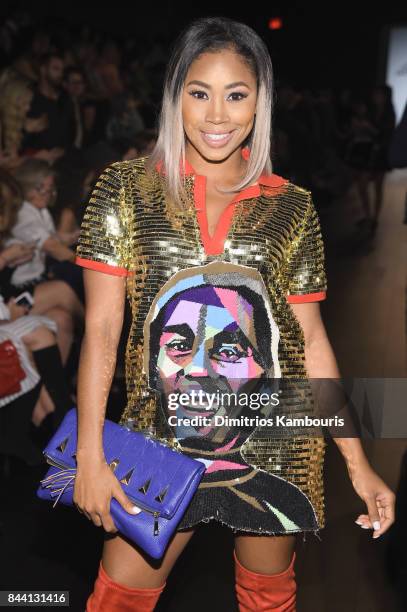 Proffesional wrestler Ariane Andrew poses at the Project Runway fashion show during New York Fashion Week: The Shows at Gallery 1, Skylight Clarkson...