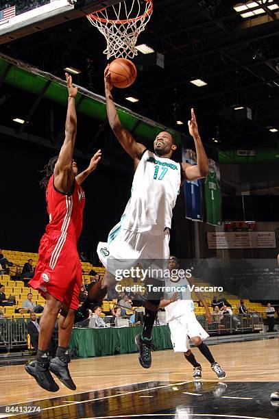 Bobby Jones of the Sioux Falls Skyforce shoots a layup against the Rio Grande Valley Vipers during the NBA D-League Showcase at McKay Events Center...