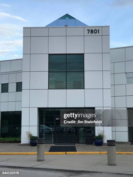 The front entrance at Prince's Paisley Park in Chanhassen, Minnesota on August 27, 2017.