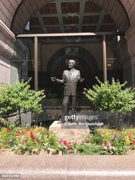 Hubert H. Humphrey statue at the court house in downtown Minneapolis, Minnesota on August 29, 2017.