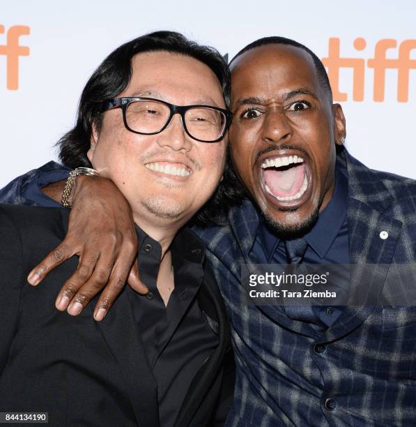 Joseph Kahn and Jackie Long attend the 'Bodied' premiere during the 2017 Toronto International Film Festival at Ryerson Theatre on September 7, 2017...