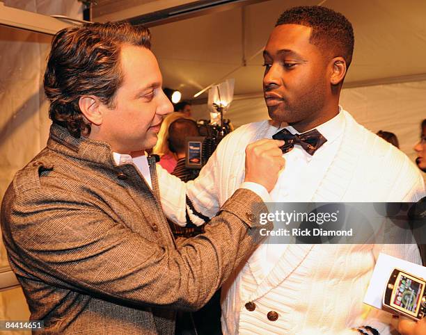 Thom Filicia Designerand Michael Knight attend the grand opening of the W Atlanta Buckhead Hotel Designed by Thom Filicia on January 22, 2009 in...