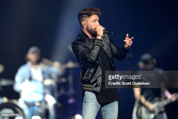 Country singer Chris Lane performs onstage at Honda Center on September 7, 2017 in Anaheim, California.