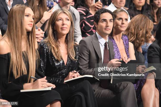 Judges Jessica Alba, Nina Garcia, Zac Posen, and Heidi Klum attend the Project Runway fashion show during New York Fashion Week: The Shows at Gallery...