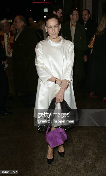 Actress Sarah Jessica Parker attends the opening night of "The American Plan" on Broadway at the Samuel J. Friedman Theatre on January 22, 2009 in...