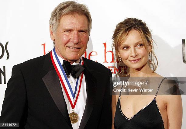 Actors Harrison Ford and Calista Flockhart arrive at the 6th Annual Living Legends of Aviation Awards ceremony at the Beverly Hilton Hotel on January...