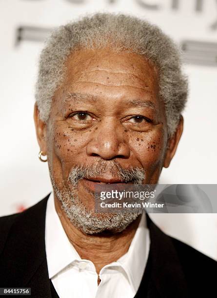 Actor Morgan Freeman arrives at the 6th Annual Living Legends of Aviation Awards ceremony at the Beverly Hilton Hotel on January 22, 2009 in Beverly...