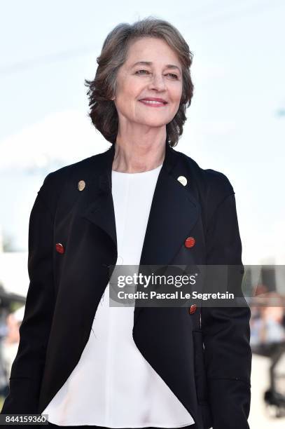 Charlotte Rampling walks the red carpet ahead of the 'Hannah' screening during the 74th Venice Film Festival at Sala Grande on September 8, 2017 in...