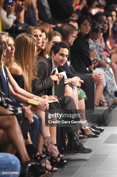 Judges Heidi Klum and Zac Posen watching the Project Runway fashion show during New York Fashion Week at Gallery 1, Skylight Clarkson Sq on September...