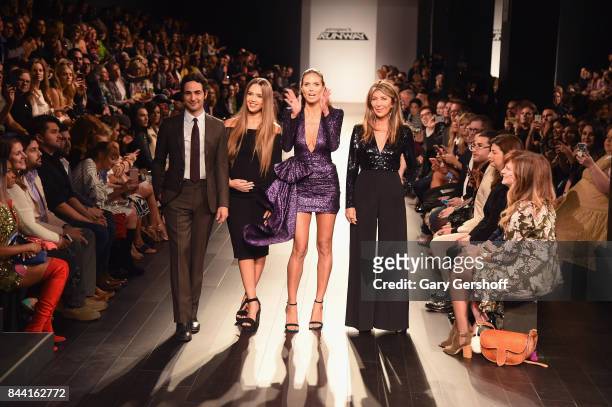 Judges Zac Posen, Jessica Alba, Heidi Klum and Nina Garcia introduce the Project Runway fashion show during New York Fashion Week at Gallery 1,...