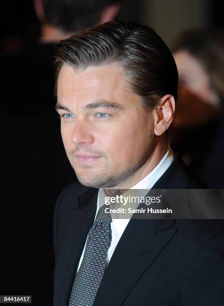 Leonardo DiCaprio arrives for the European Premiere of 'Revolutionary Road' at the Odeon Leicester Square on January 18, 2009 in London, England.