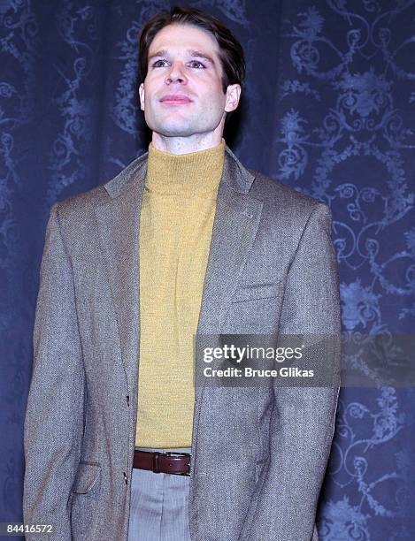 Actor Kieran Campion takes his curtain call on stage during opening night of "The American Plan" on Broadway at the Samuel J. Friedman Theatre on...