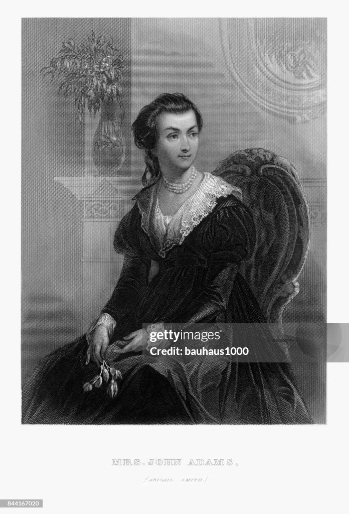 Abigail Smith, Mrs. John Adams, Engraved Portrait of Circa 1780