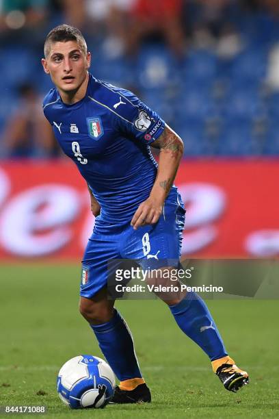 Marco Verratti of Italy in action during the FIFA 2018 World Cup Qualifier between Italy and Israel at Mapei Stadium - Citta' del Tricolore on...