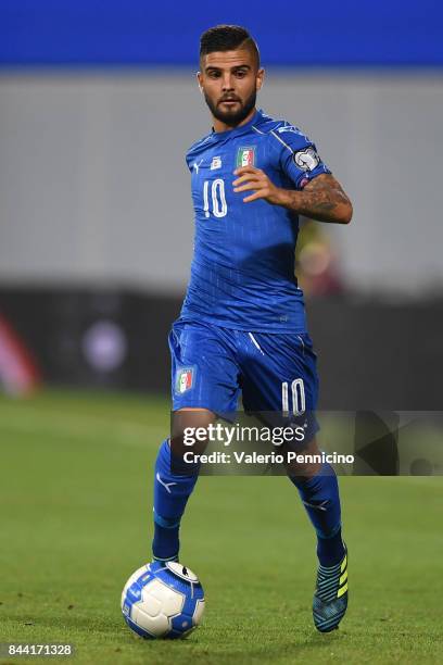 Lorenzo Insigne of Italy in action during the FIFA 2018 World Cup Qualifier between Italy and Israel at Mapei Stadium - Citta' del Tricolore on...