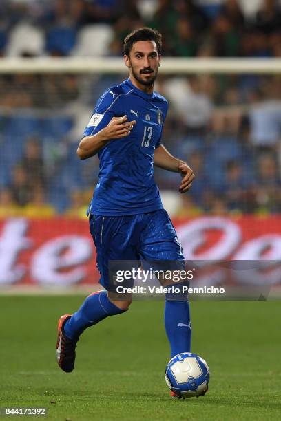 Davide Astori of Italy in action during the FIFA 2018 World Cup Qualifier between Italy and Israel at Mapei Stadium - Citta' del Tricolore on...