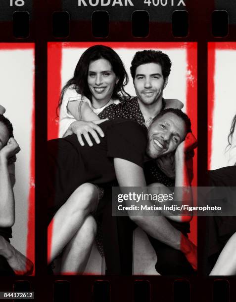 Actors Maiwenn, Tahar Rahim and Roschdy Zem are photographed for Madame Figaro on July 6, 2017 in Paris, France. Zem: Shirt , jeans . Maiwenn:...