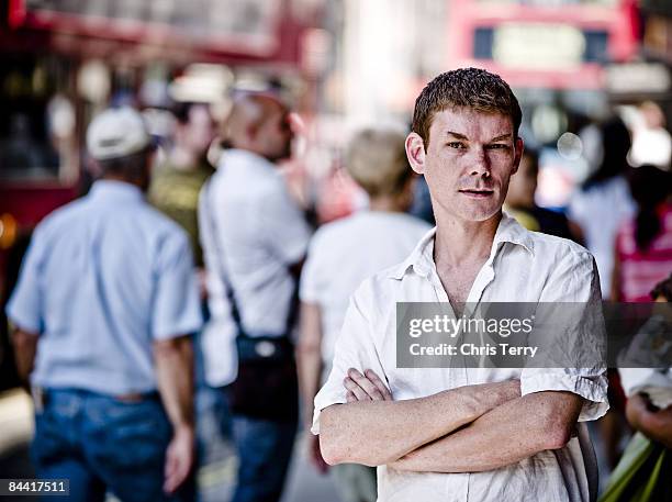 Computer hacker Gary Mckinnon poses for a portrait shoot for FHM magazine in London on June 22, 2006.