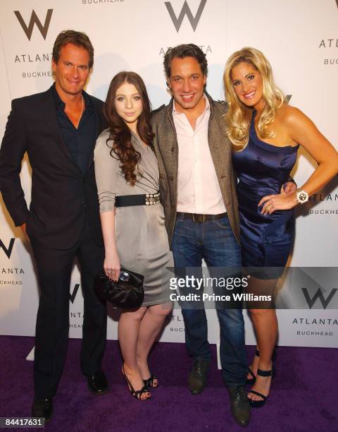 Rande Gerber, Michelle Trachtenberg, Thom Filicia and Kim Zolciak attend the grand opening of the W Atlanta Buckhead Hotel on January 22, 2009 in...