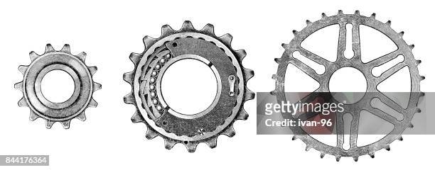 bicycle gear - vintage stock stock illustrations