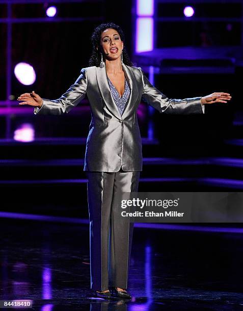 Angela McDermott, Miss Minnesota, competes in a preliminary talent competition for the 2009 Miss America Pageant at the Planet Hollywood Resort &...