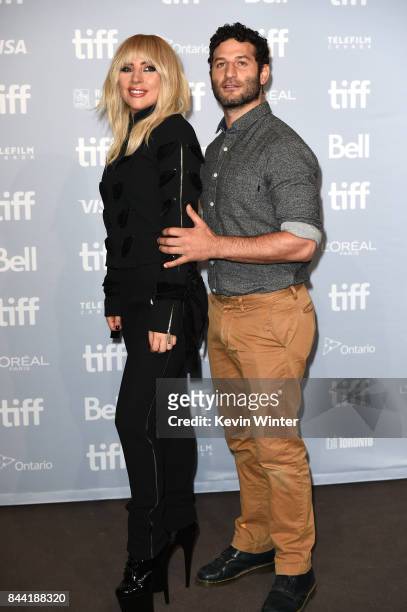 Singer Lady Gaga and director Chris Moukarbel attend the "Lady Gaga: Five Foot Two" press conference during 2017 Toronto International Film Festival...