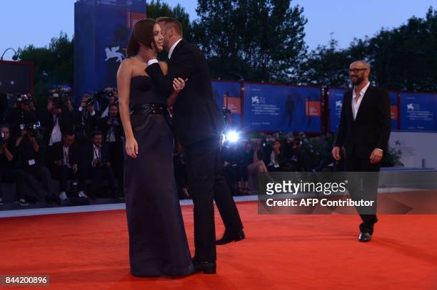Actors Matthias Schoenaerts kisses Adele Exarchopoulos during the premiere of the movie Racer And The Jailbird presented out of competition at the...