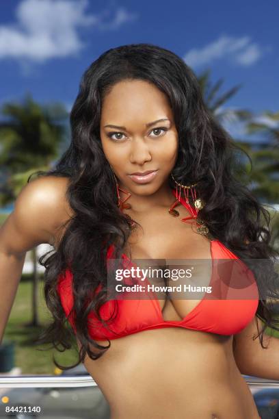 Video vixen Esther Baxter is photographed in Miami for Black Men.