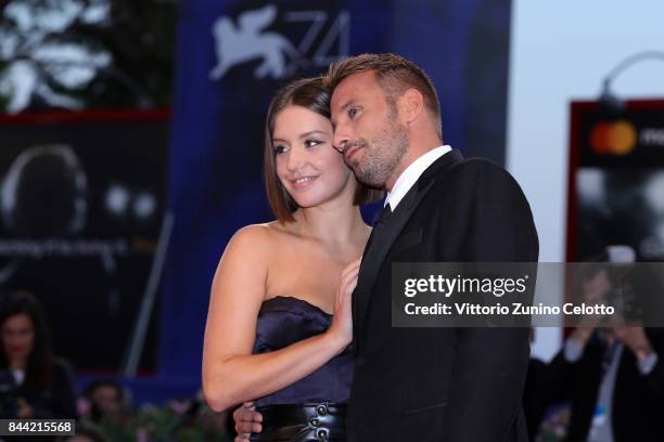 Adele Exarchopoulos and Matthias Schoenaerts walk the red carpet ahead of the 'Racer And The Jailbird ' screening during the 74th Venice Film...