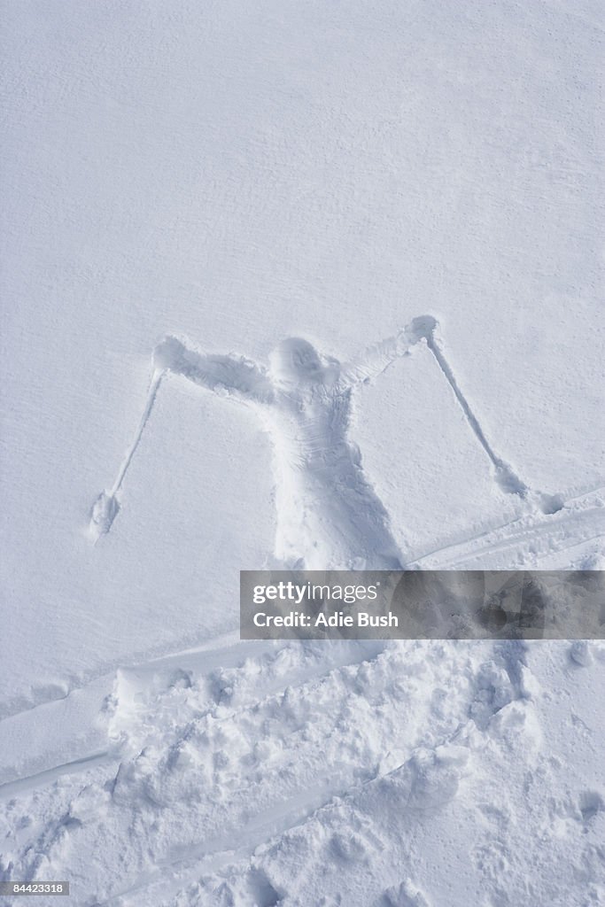 Skiers outline in the snow