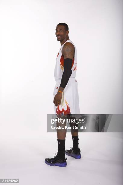 Amar'e Stoudemire of the Phoenix Suns poses in his 2009 All Star Uniform at the Time Warner Cable Arena on January 22, 2009 in Charlotte, North...