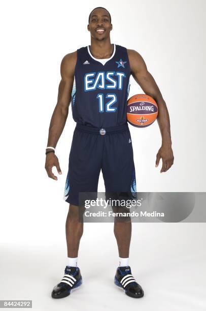 Dwight Howard of the Orlando Magic poses for portrait in his 2009 NBA All-Star uniform on January 19, 2009 at the RDV Sportsplex in Maitland,...