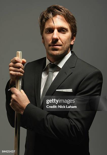 Eastern Conference All-Star Henrik Lundqvist of the New York Rangers poses for a portrait during the 2009 NHL Live Western/Eastern Conference...