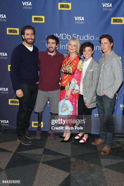 Actor Jake Gyllenhaal, writer and subject Jeff Bauman, actress Miranda Richardson, actress Tatiana Maslany and director David Gordon Green of...