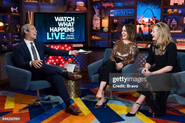 Pictured : Andy Cohen, Sarah Paulson and Elisabeth Moss --