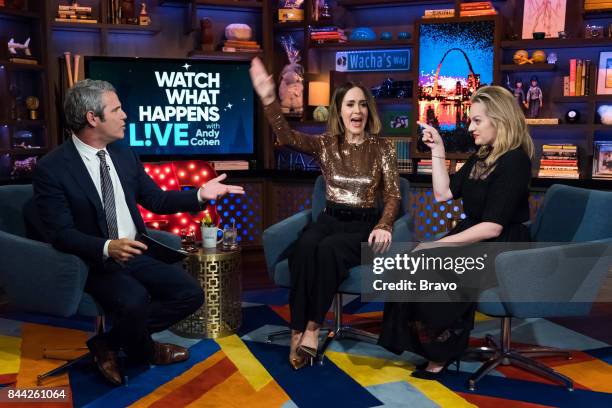 Pictured : Andy Cohen, Sarah Paulson and Elisabeth Moss --