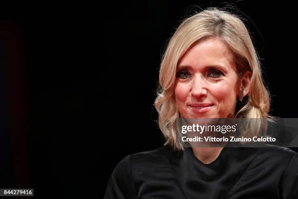 Lea Drucker walks the red carpet ahead of the 'Jusqu'a La Garde' screening during the 74th Venice Film Festival at Sala Grande on September 8, 2017...