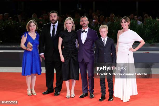 Sophie Pincemaille, Denis Menochet, Lea Drucker, Xavier Legrand, Thomas Gioria and Mathilde Auneveux walk the red carpet ahead of the 'Jusqu'a La...