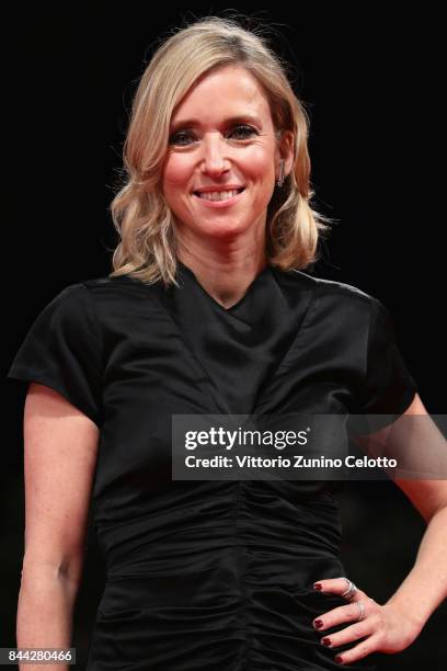 Lea Drucker walks the red carpet ahead of the 'Jusqu'a La Garde' screening during the 74th Venice Film Festival at Sala Grande on September 8, 2017...