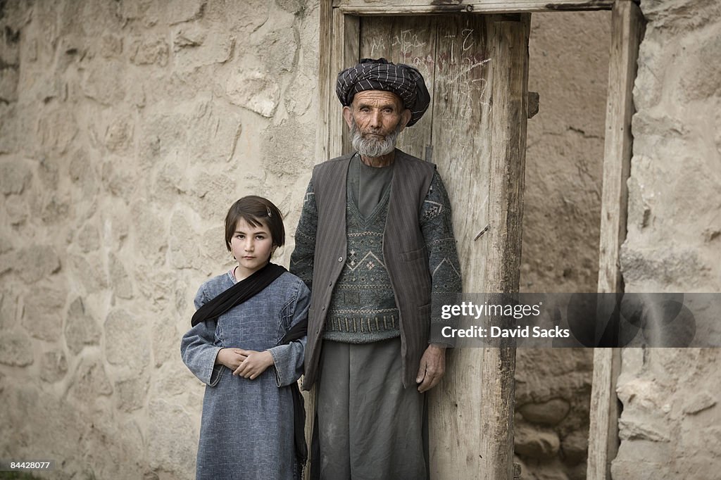 Grandfather and granddaughter