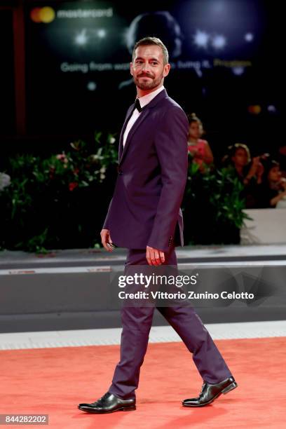 Xavier Legrand walks the red carpet ahead of the 'Jusqu'a La Garde' screening during the 74th Venice Film Festival at Sala Grande on September 8,...