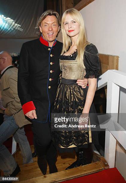 Otto Kern and his wife Naomi Valeska Kern attend 'The Weisswurst Party' at the Stanglwirt Hotel on January 23, 2009 in Going, Austria