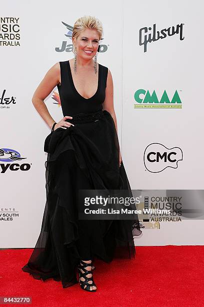 Australian counrty musician Melinda Schneider arrives at the 37th CMAA Country Music Awards at the Tamworth Regional Entertainment and Convention...