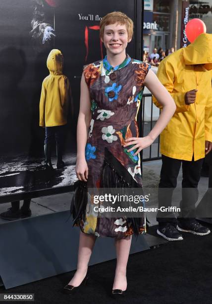 Actress Sophia Lillis arrives at the premiere of 'It' at TCL Chinese Theatre on September 5, 2017 in Hollywood, California.