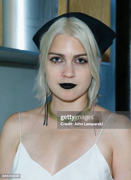 Designer Katie Gallagher poses during the Katie Gallagher presentation during New York Fashion Week on September 8, 2017 in New York City.