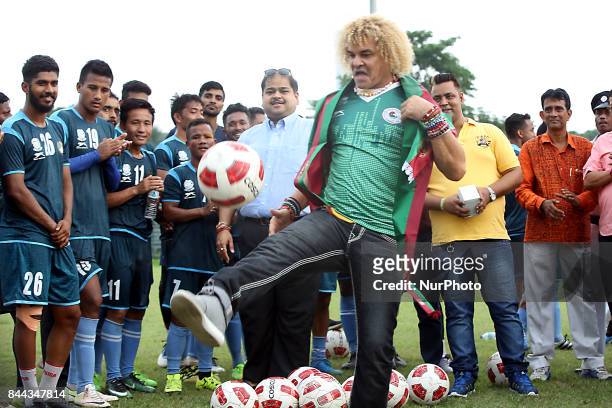 Former Colombian footballer Carlos Valderrama visit Mohanbagan Club and meet to Indian Footballers ,Colombian former World Cup footballer Carlos...