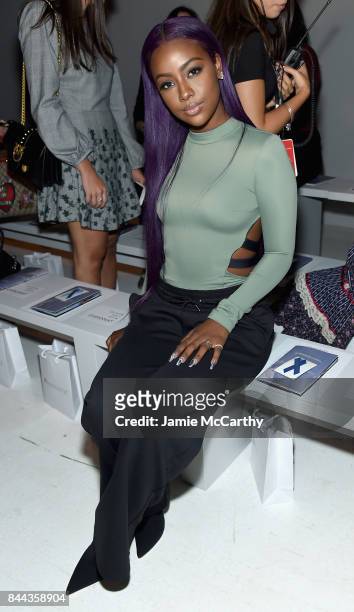Singer Justine Skye attends the Chromat fashion show during New York Fashion Week: The Shows at Gallery 3, Skylight Clarkson Sq on September 8, 2017...
